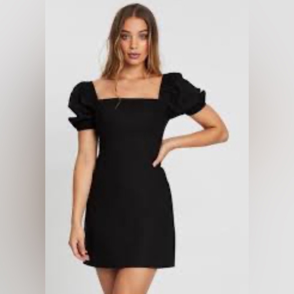 SNDYS Everyday Women's Dress Black Dress Puff Sleeve | NWT